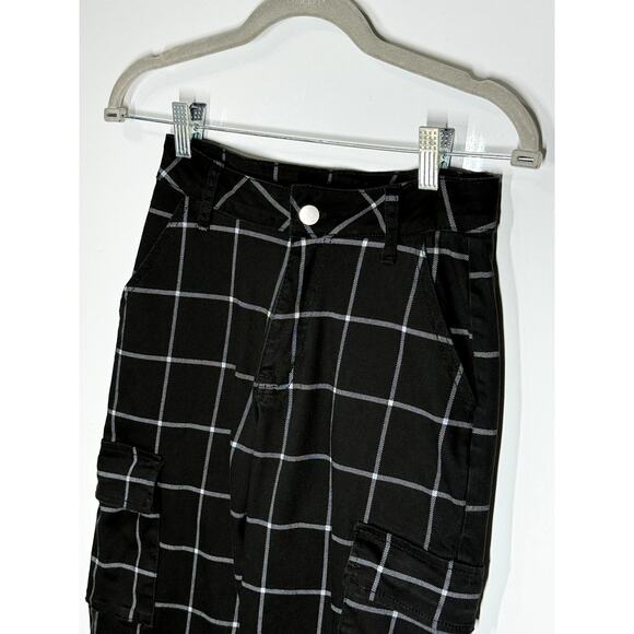 Hot Topic Jogger Cargo Pants Black White Gothic Casual Preppy Women Size XS (PS) - Picture 2 of 10